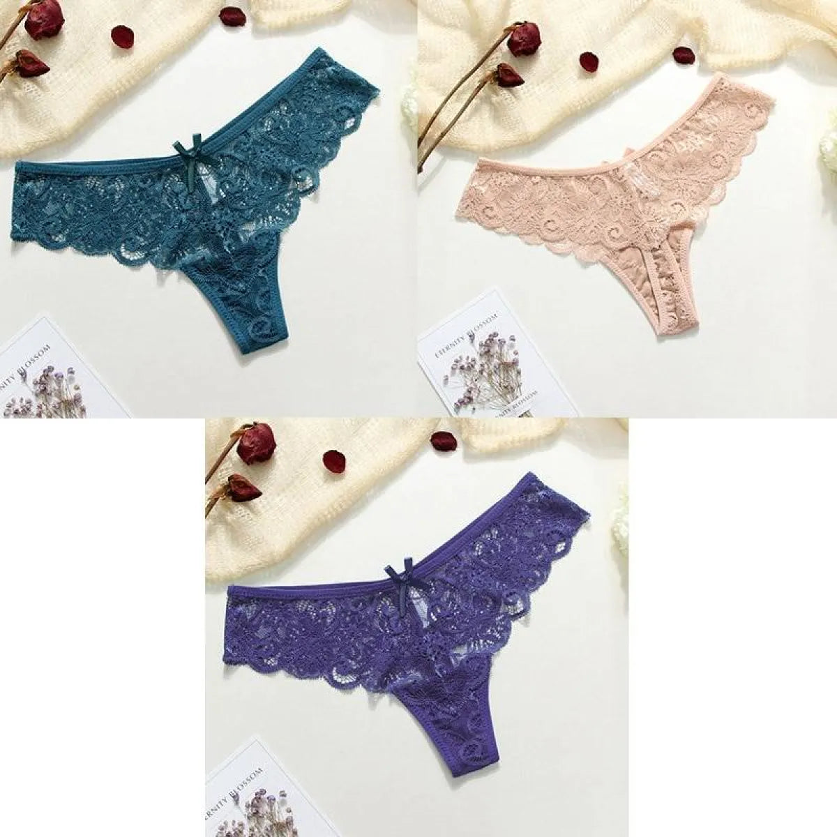 Lace Thongs - 3 Piece - Women’s Clothing & Accessories - 12