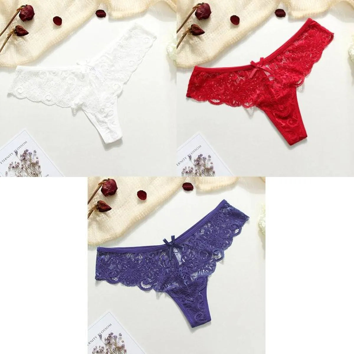 Lace Thongs - 3 Piece - Women’s Clothing & Accessories - 19