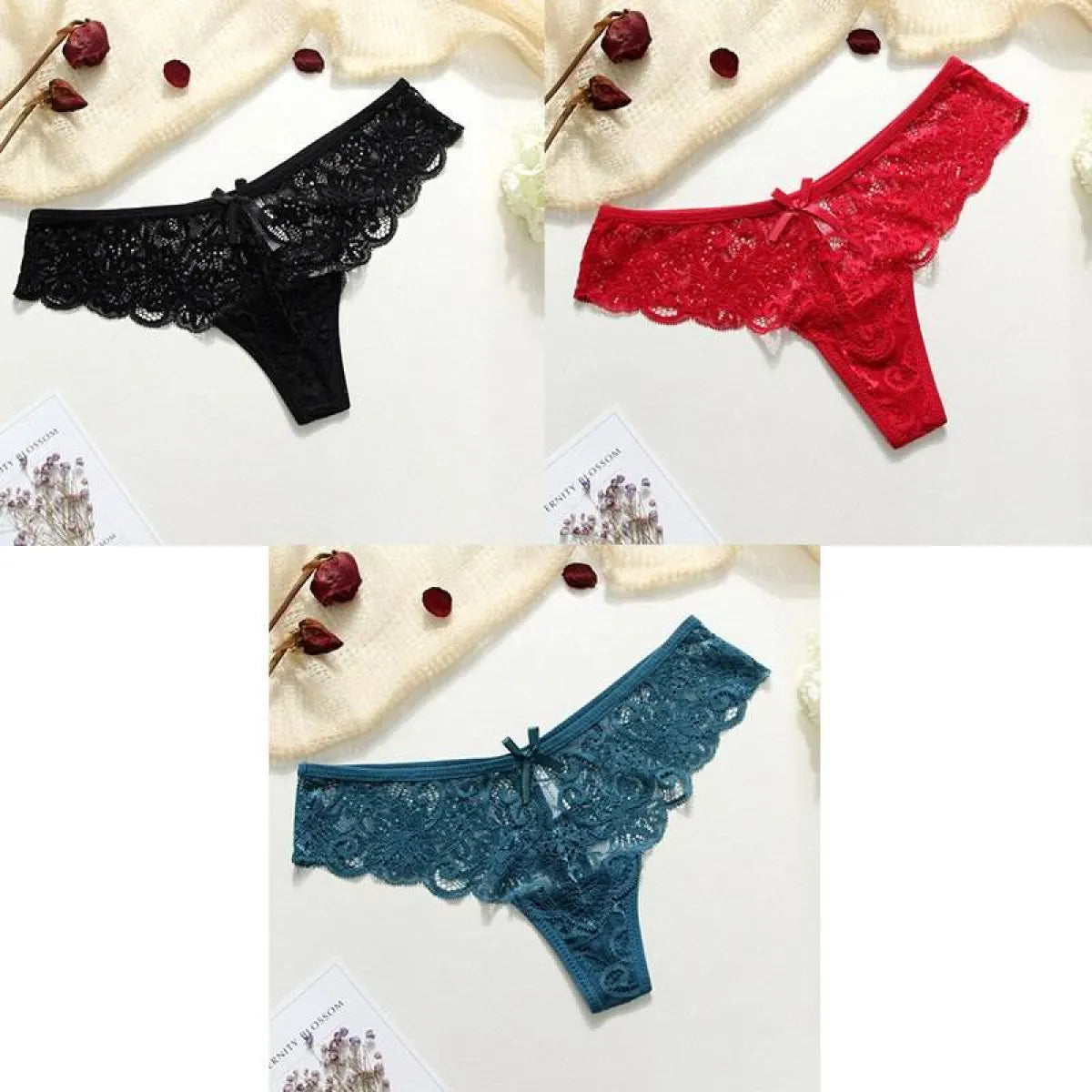 Lace Thongs - 3 Piece - Women’s Clothing & Accessories - 28