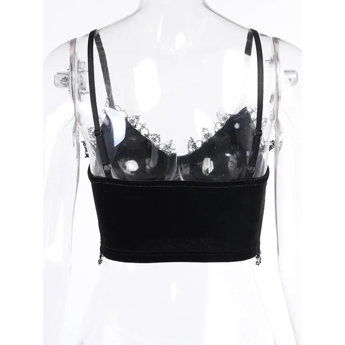 Gothic Velvet Lace Trim Crop Top - Women’s Clothing & Accessories - Tops - 4