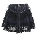 Gothic Lace-Up Corset Skirt – Kawaii Harajuku Punk Ruffle Mini Skirt - Bottoms - Skirts - 7