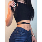 Sexy Lace-Up Sleeveless T-Shirt - T-Shirts - Shirts & Tops - 1 - 2024