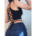 Sexy Lace-Up Sleeveless T-Shirt - T-Shirts - Shirts & Tops - 3 - 2024