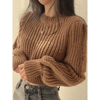 Lantern Long Sleeve Sweater - Vintage Korean Chic Fashion - Sweaters - 8