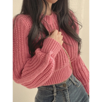 Lantern Long Sleeve Sweater - Vintage Korean Chic Fashion - Sweaters - 4