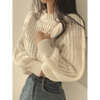 Lantern Long Sleeve Sweater - Vintage Korean Chic Fashion - Sweaters - 1