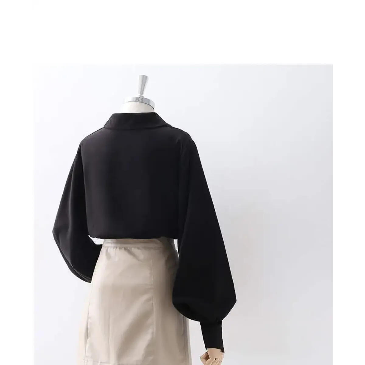 Lantern Sleeve Blouse – Elegant Vintage Button-Up Shirt - T-Shirts - Long - Shirt - Blouses - 9