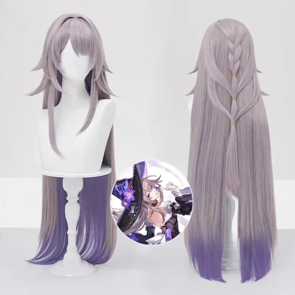 Lavender Herta Cosplay Wig – Long Straight Gradient Purple Hair - Best Sellers - Cosplay - 1