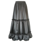 Lavender Satin Tiered Lolita Skirt – Ruffled Elegant Goth - Bottoms - Skirts - 5