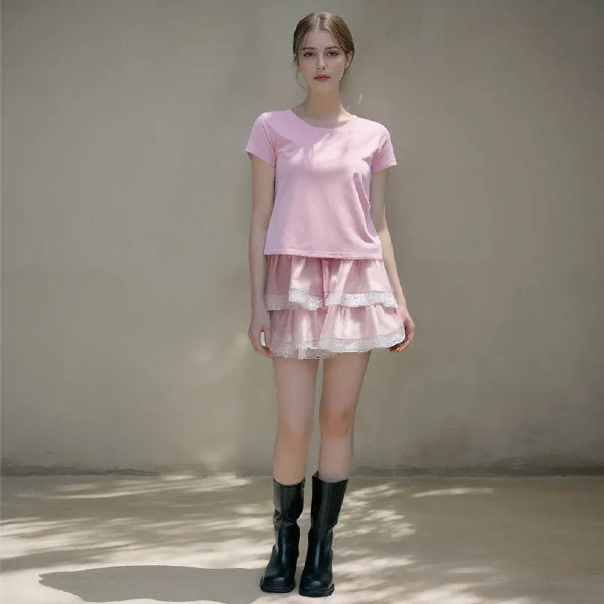 Layered Ruffle Skirt – Kawaii Sweet Lolita Bow Lace - Bottoms - Skirts - 4