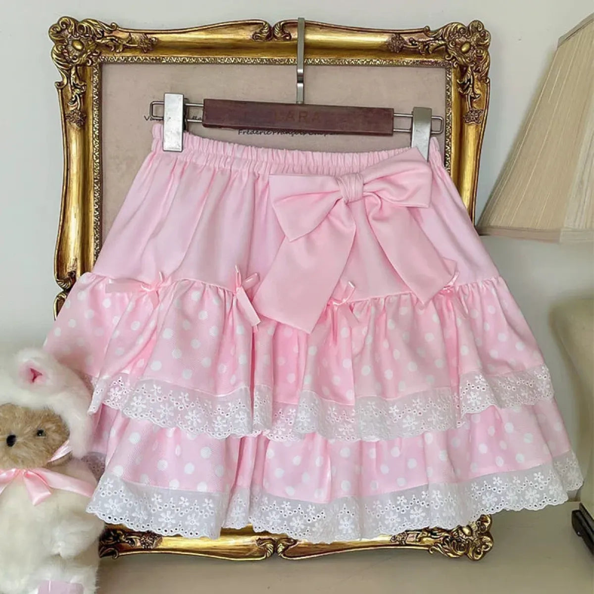 Layered Ruffle Skirt – Kawaii Sweet Lolita Bow Lace - Bottoms - Skirts - 5