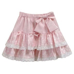 Layered Ruffle Skirt – Kawaii Sweet Lolita Bow Lace - Bottoms - Skirts - 7