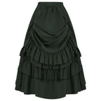 Layered Steampunk Skirt – Victorian Ruffles Cosplay Gothic - Bottoms - Skirts - 6
