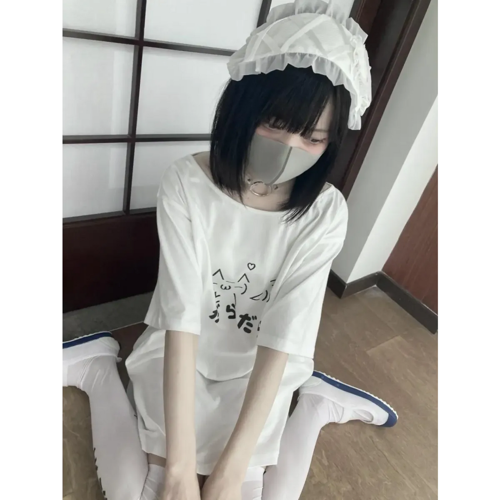 Kawaii ’Lazy Cat’ T-Shirt - T-Shirts - 11