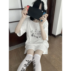 Kawaii ’Lazy Cat’ T-Shirt - T-Shirts - 3