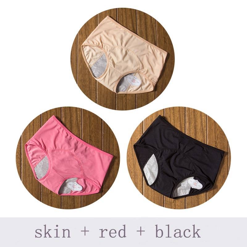 Leak Proof Menstrual Panties - Apricot Pink Black / 6XL - Women’s Clothing & Accessories - Underwear - 10 - 2024