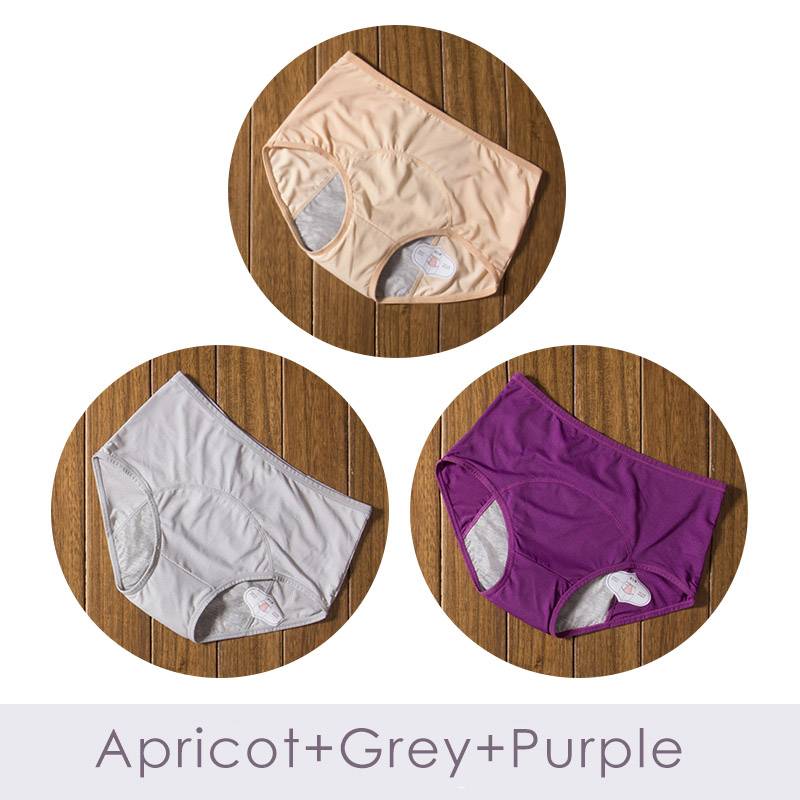 Leak Proof Menstrual Panties - Apricot Grey Purple / 6XL - Women’s Clothing & Accessories - Underwear - 13 - 2024