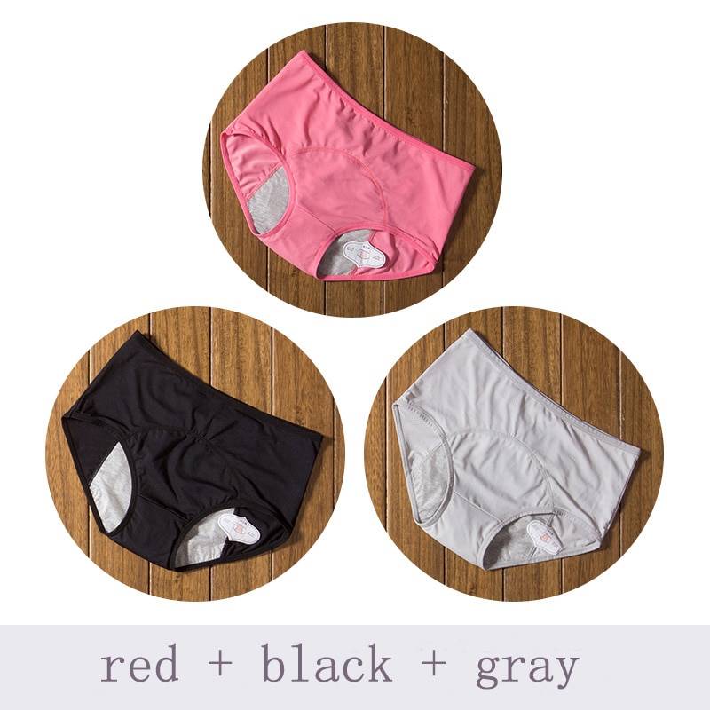 Leak Proof Menstrual Panties - Pink Black Grey / 5XL - Women’s Clothing & Accessories - Underwear - 8 - 2024