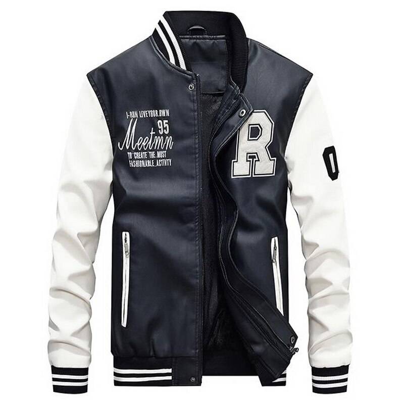 Men’s Leather Bomber Jacket - White / XXL - Jackets & Coats - Coats & Jackets - 17 - 2024