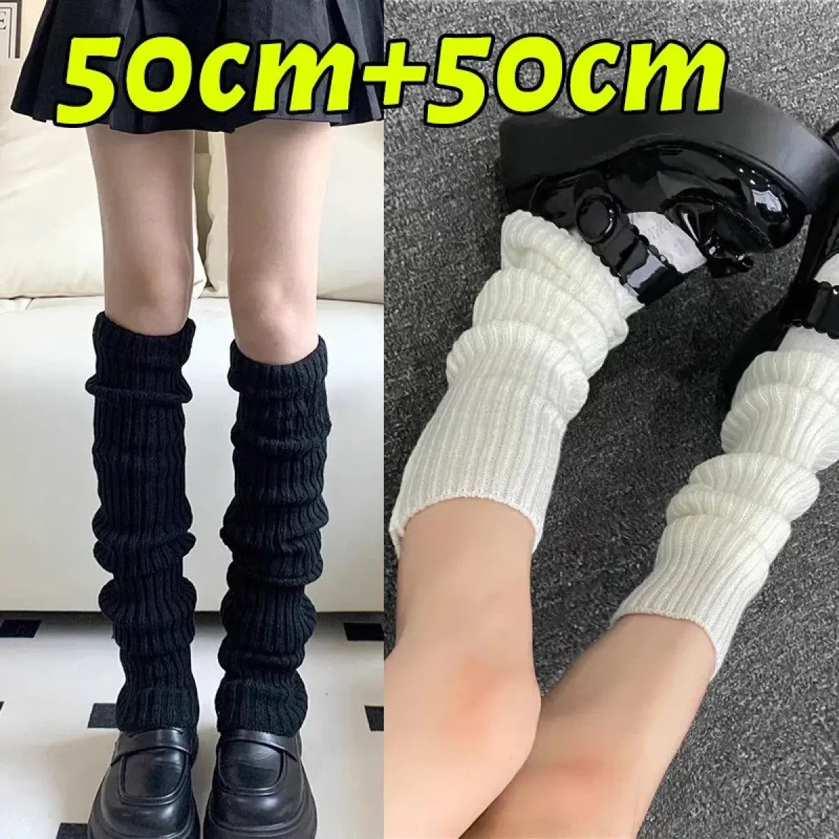 Y2K Knitted Lolita Leg Warmers - Harajuku Style - Accessory - 8