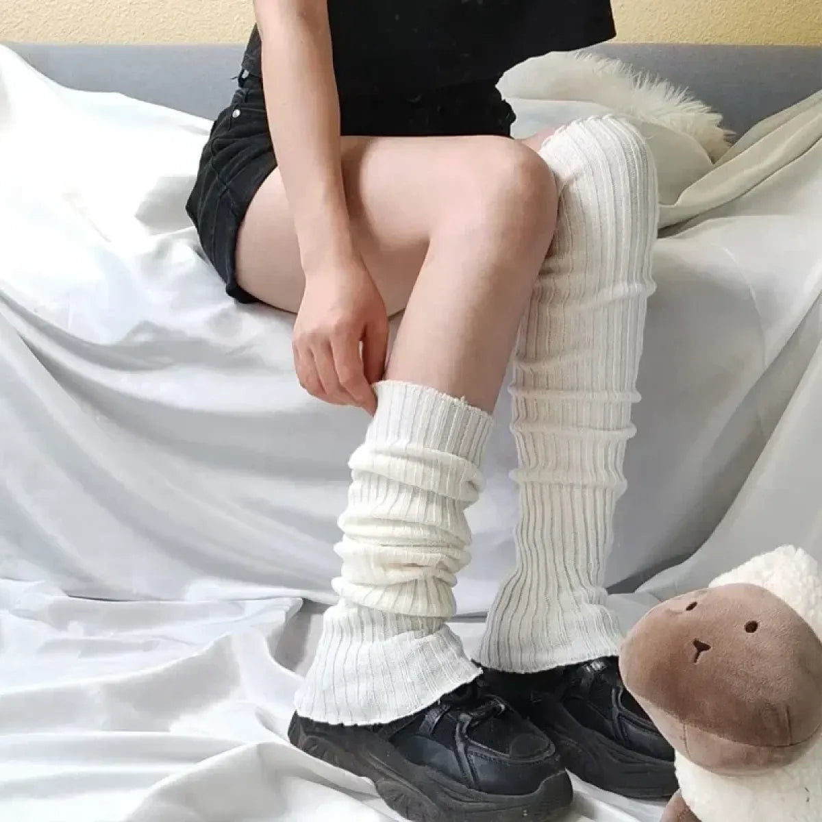 Y2K Knitted Lolita Leg Warmers - Harajuku Style - Accessory - 6