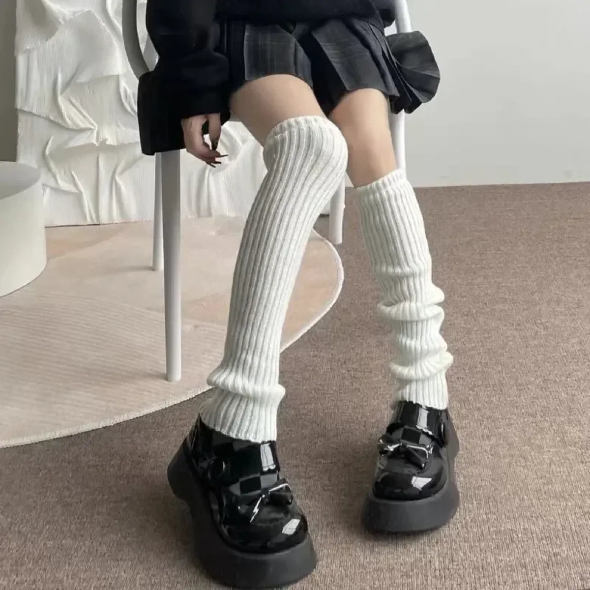 Y2K Knitted Lolita Leg Warmers - Harajuku Style - Accessory - 4