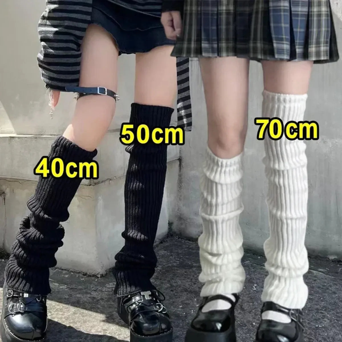 Y2K Knitted Lolita Leg Warmers - Harajuku Style - Accessory - 3