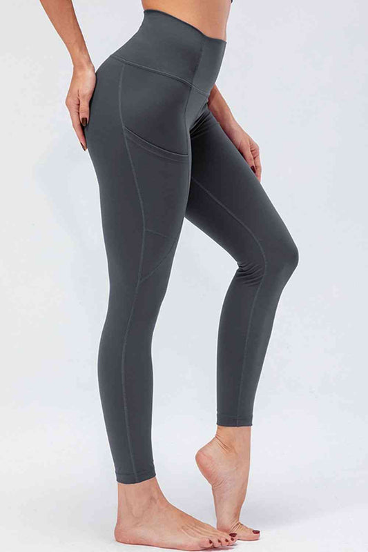 Breathable Wide Waistband Active Leggings with Pockets - Dark Gray / S - Leggings - Pants - 1 - 2024