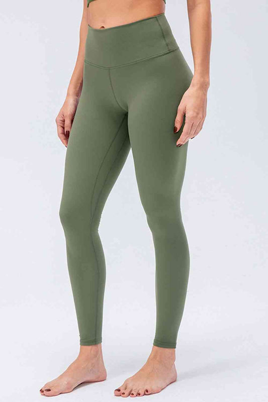 Wide Waistband Slim Fit Active Leggings - Moss / S - Leggings - Activewear - 1 - 2024