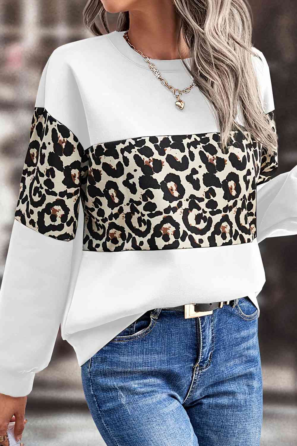 Leopard Dropped Shoulder Sweatshirt - T-Shirts - Shirts & Tops - 3 - 2024