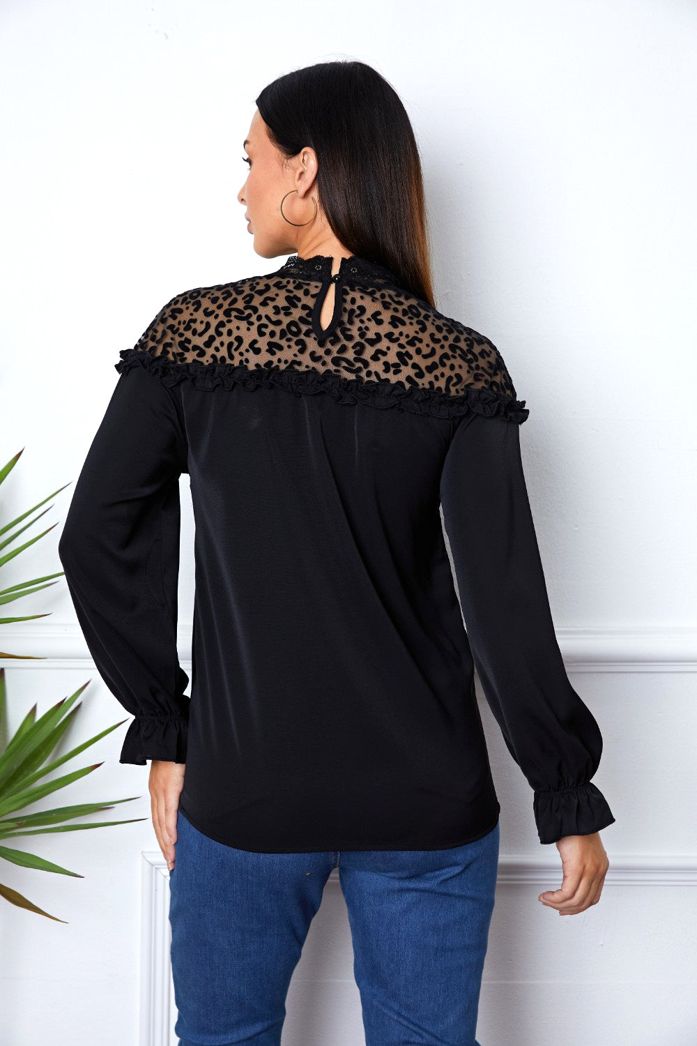 Leopard Frill Flounce Sleeve Blouse - Women’s Clothing & Accessories - Shirts & Tops - 3 - 2024