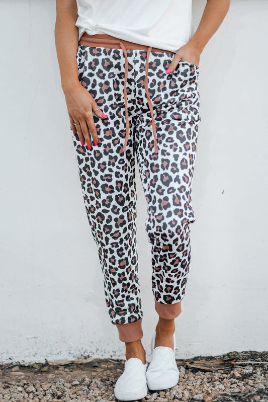 Leopard Print Elastic Waist Jogger Pants - Leopard / S - Bottoms - Pants - 1 - 2024