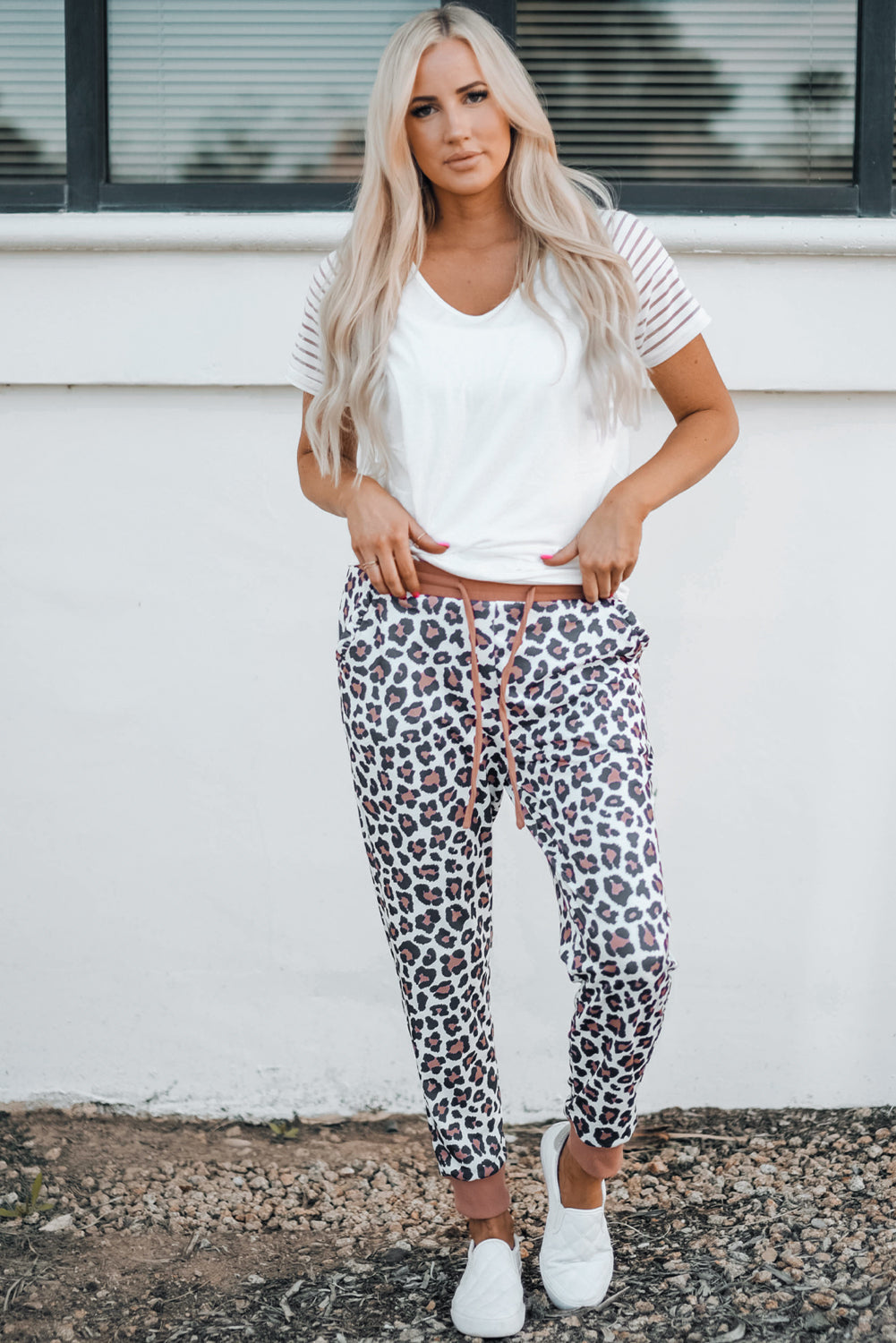 Leopard Print Elastic Waist Jogger Pants - Bottoms - Pants - 4 - 2024