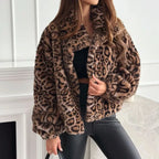 Leopard Print Faux Fur Jacket - Tops & Tees - Jacket - 1