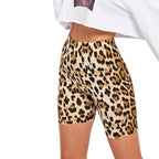 Women’s Casual Leopard Printed Skinny Short Leggings - Bottoms - 4