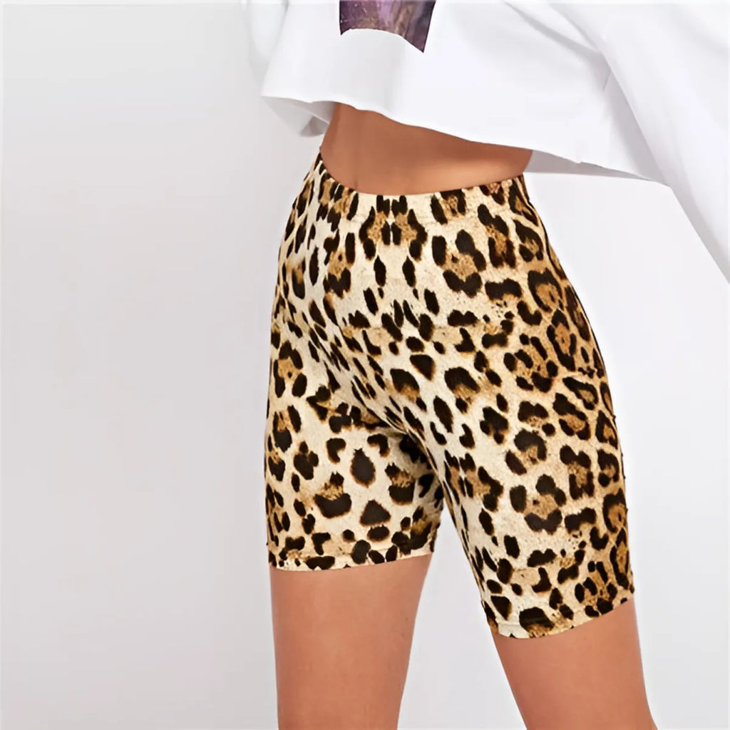 Women’s Casual Leopard Printed Skinny Short Leggings - Bottoms - 5