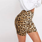 Women’s Casual Leopard Printed Skinny Short Leggings - Bottoms - 2