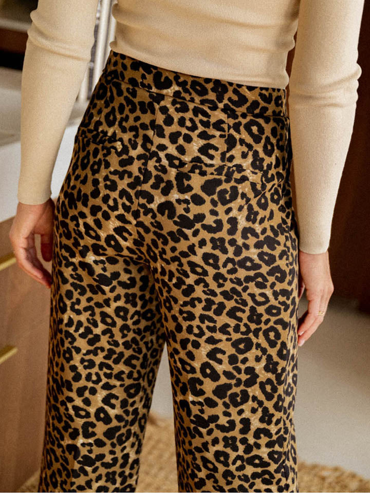 Leopard Wide Leg Pants - Bottoms - Pants - 2 - 2024