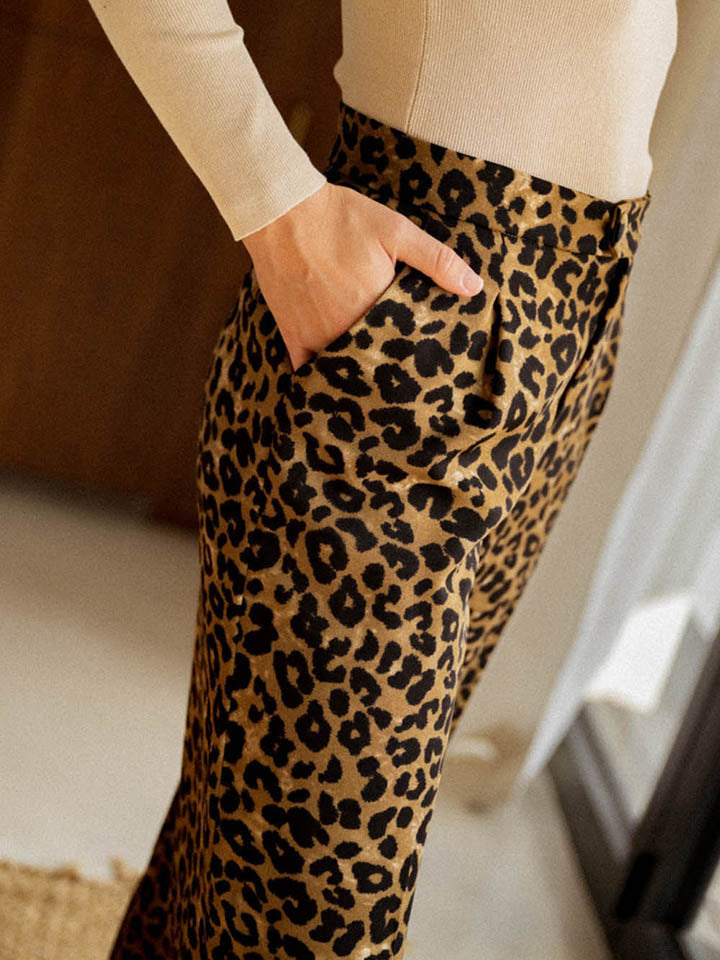 Leopard Wide Leg Pants - Bottoms - Pants - 3 - 2024