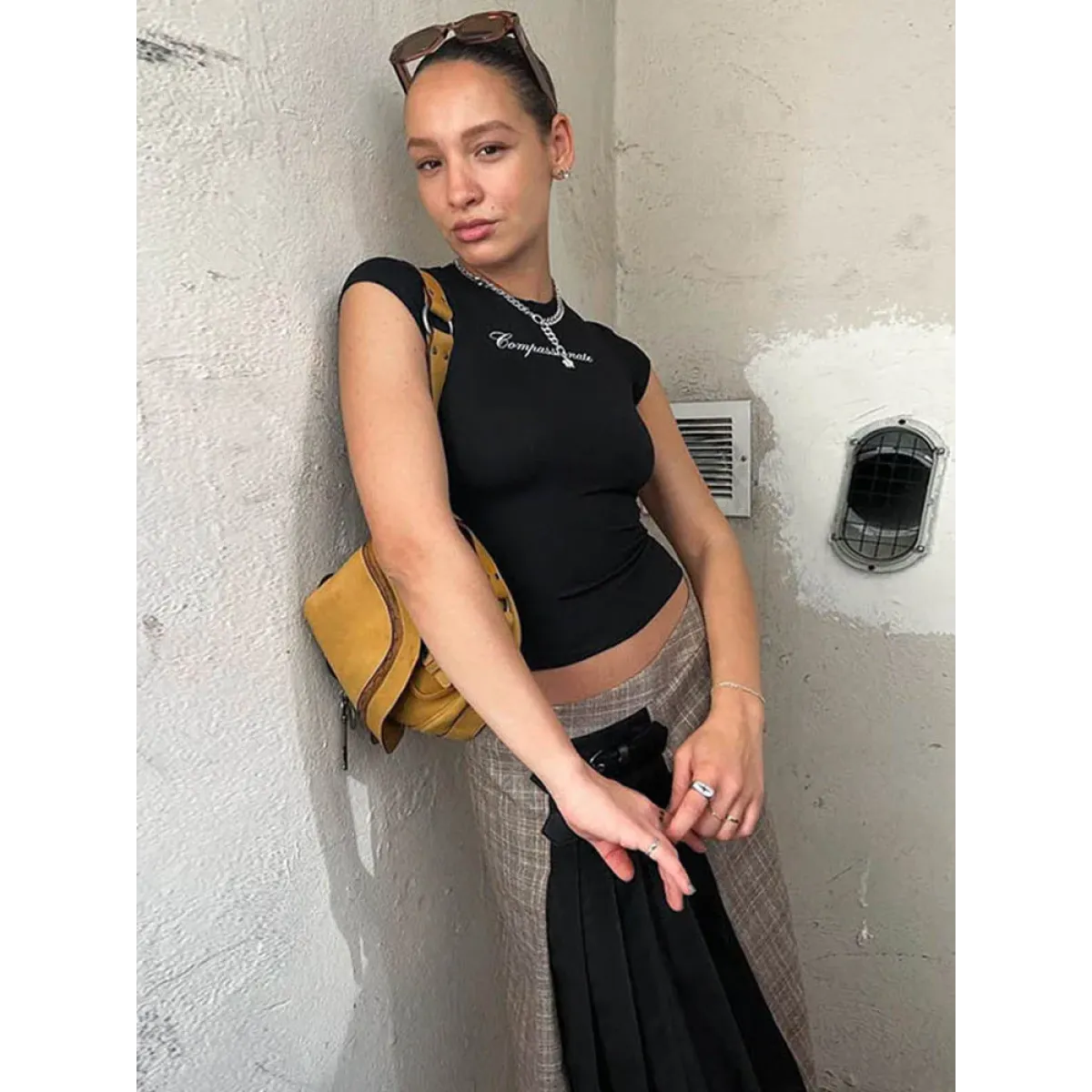 Harajuku Letter Print Skinny Crop Top - Women’s Clothing & Accessories - Crop Tops - 4