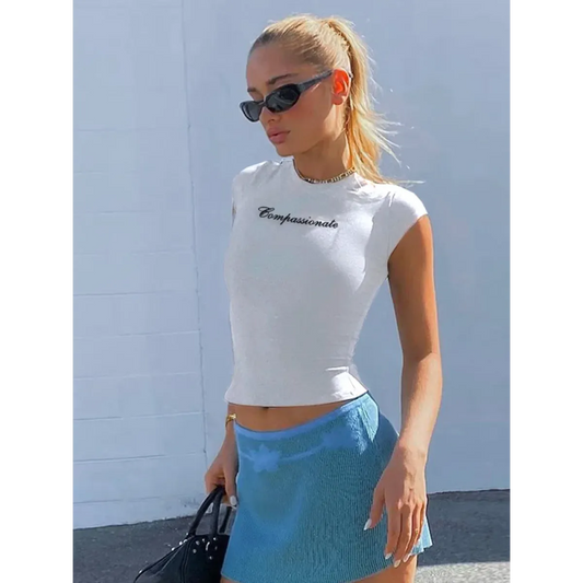 Harajuku Letter Print Skinny Crop Top - Women’s Clothing & Accessories - Crop Tops - 7