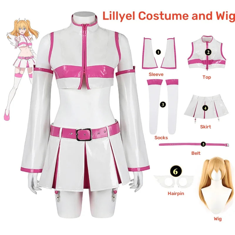 2.5D Seduction Lilysa Amano Cosplay Costume – Full Set with Wig - M / Cos and Wig - Anime - Dance Dresses Skirts &