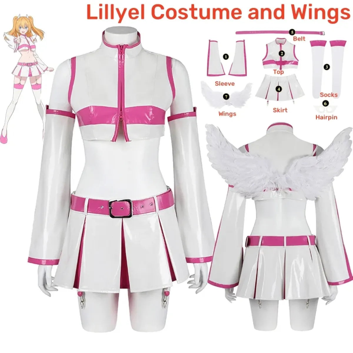 2.5D Seduction Lilysa Amano Cosplay Costume – Full Set with Wig - Anime - Long - Cosplay - 11