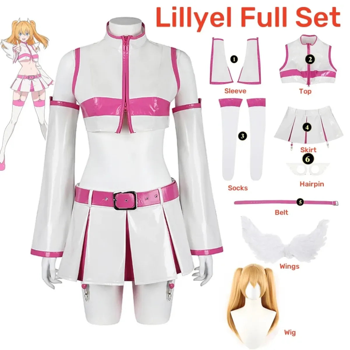 2.5D Seduction Lilysa Amano Cosplay Costume – Full Set with Wig - Anime - Long - Cosplay - 12