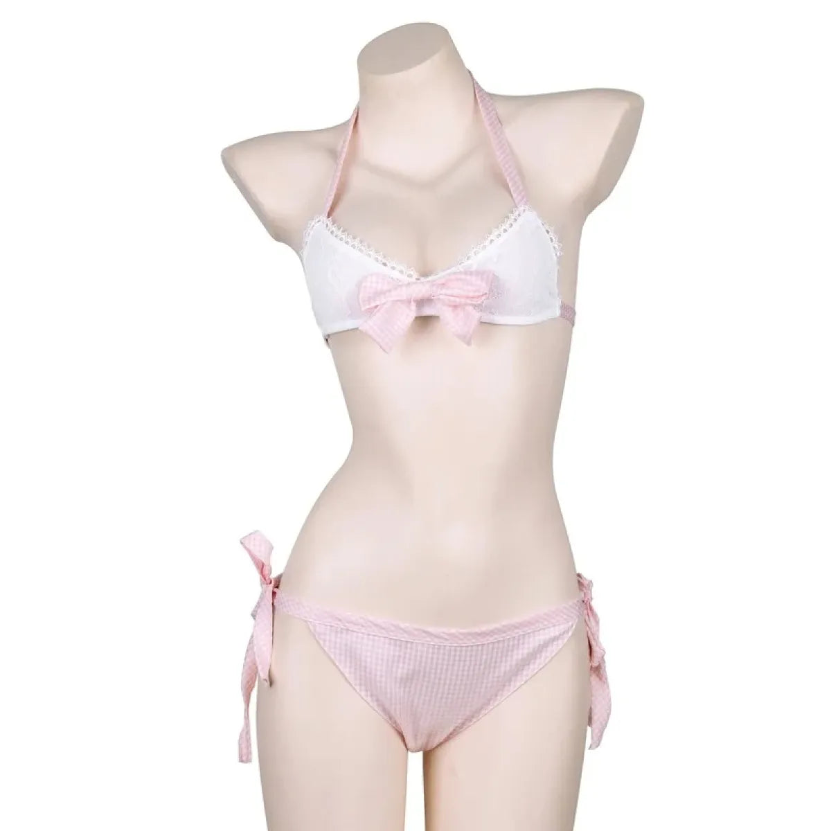 Lolita Pink Gingham Bikini Lingerie Set - Women’s Clothing & Accessories - Sexy Lingerie - 2
