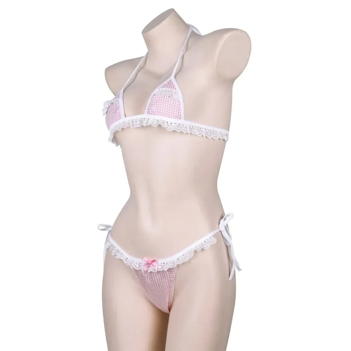 Lolita Pink Gingham Bikini Lingerie Set - Women’s Clothing & Accessories - Sexy Lingerie - 5