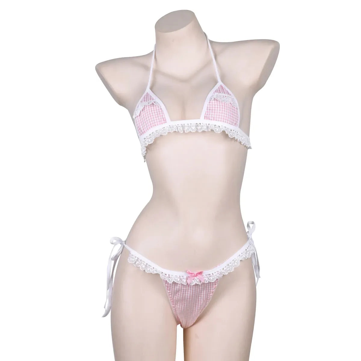 Lolita Pink Gingham Bikini Lingerie Set - Women’s Clothing & Accessories - Sexy Lingerie - 6