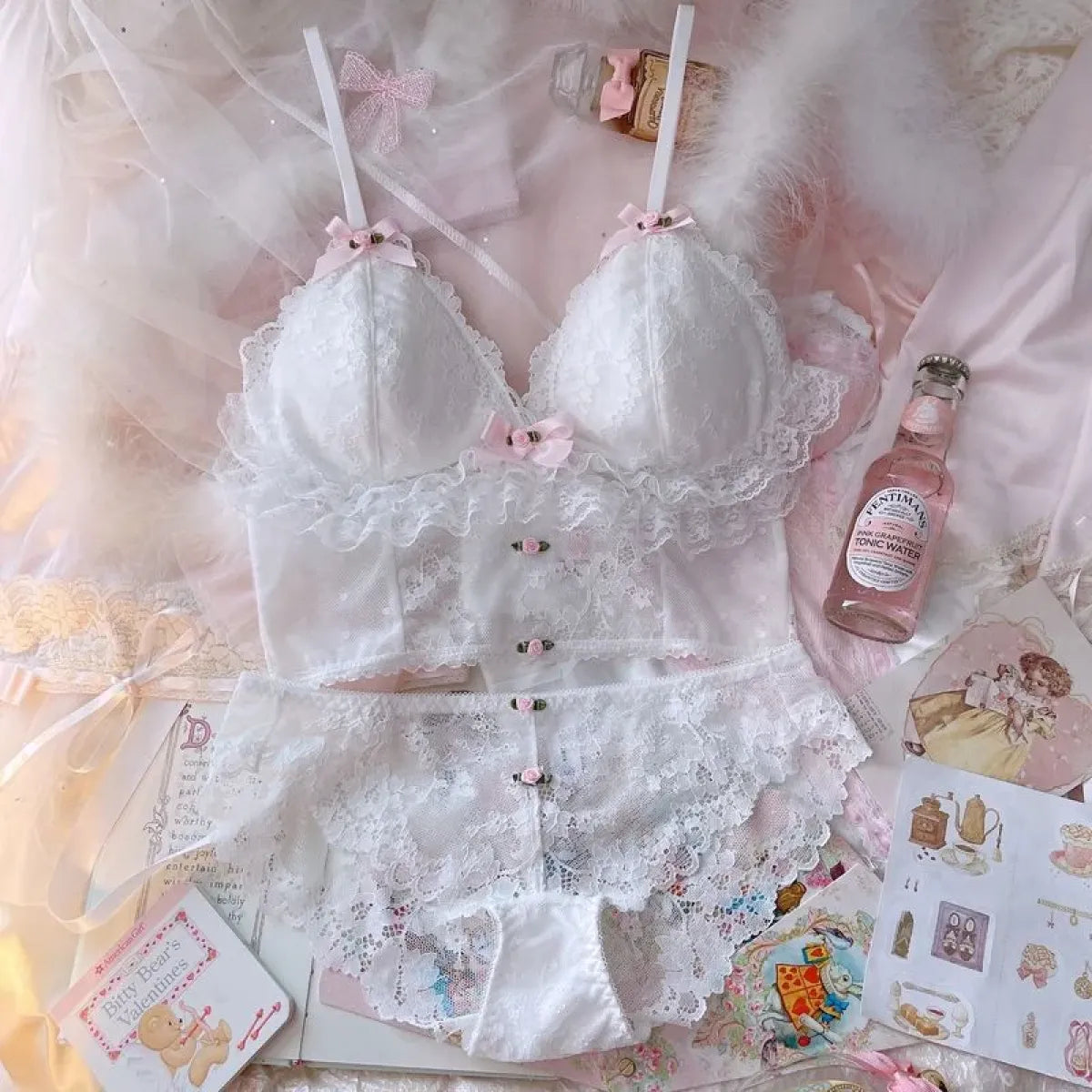Sweet Lace Bow Lingerie Set - Women’s Clothing & Accessories - Lingerie - 30
