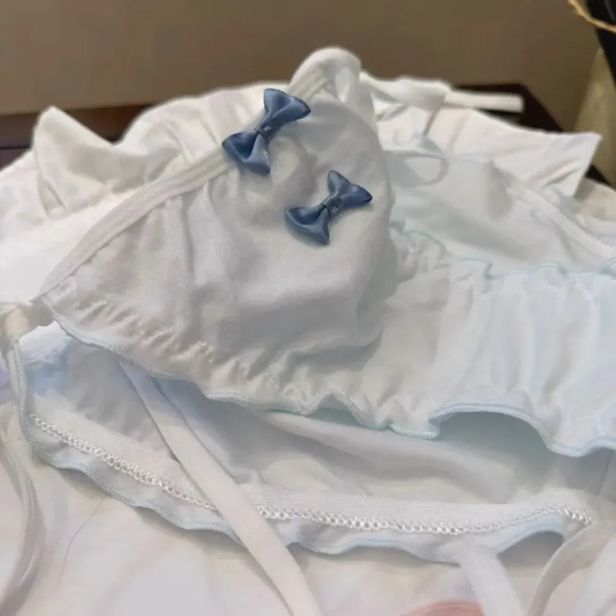 Lolita Blue Bow Ruffle Panties – Kawaii Soft Cotton Lingerie - Women’s Clothing & Accessories - Lingerie - 4