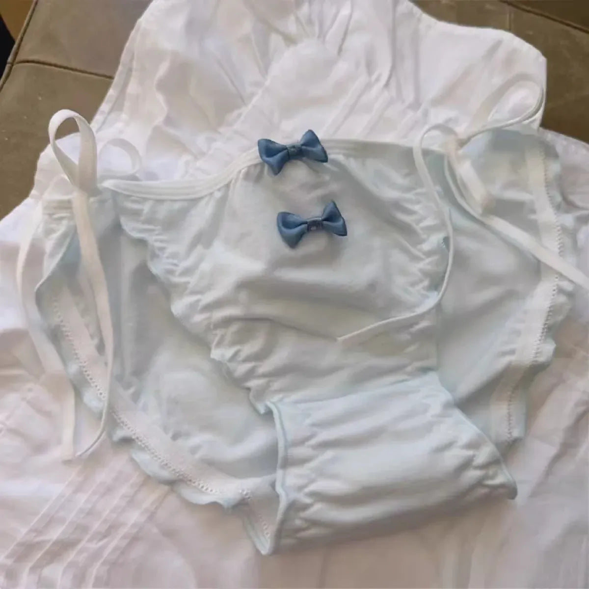 Lolita Blue Bow Ruffle Panties – Kawaii Soft Cotton Lingerie - Women’s Clothing & Accessories - Lingerie - 6